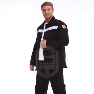 Костюм Геркулес с СОП 2 класс 350 г/м2 (черн/красн)